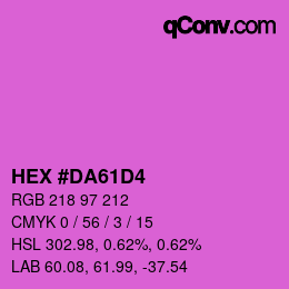 Color code: HEX #DA61D4 | qconv.com