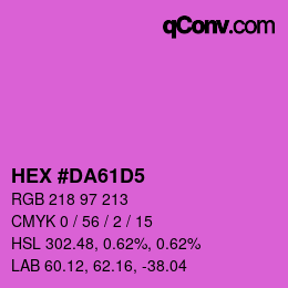 カラーコード: HEX #DA61D5 | qconv.com