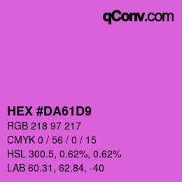 Color code: HEX #DA61D9 | qconv.com