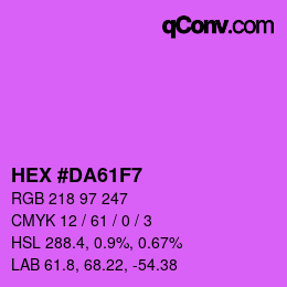 Color code: HEX #DA61F7 | qconv.com