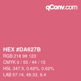 Color code: HEX #DA627B | qconv.com