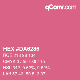 颜色代码: HEX #DA6286 | qconv.com