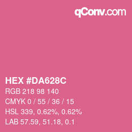カラーコード: HEX #DA628C | qconv.com