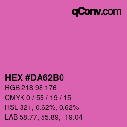カラーコード: HEX #DA62B0 | qconv.com