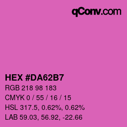 カラーコード: HEX #DA62B7 | qconv.com