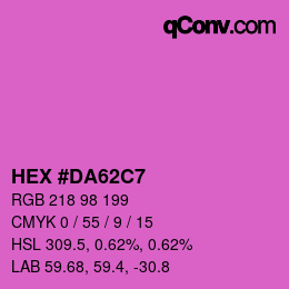 Color code: HEX #DA62C7 | qconv.com