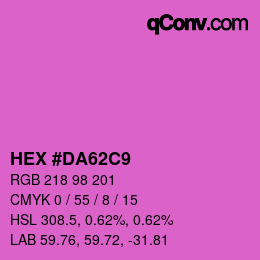 カラーコード: HEX #DA62C9 | qconv.com