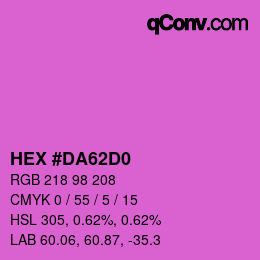 Color code: HEX #DA62D0 | qconv.com