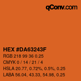 Código de color: HEX #DA63243F | qconv.com
