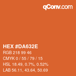 カラーコード: HEX #DA632E | qconv.com