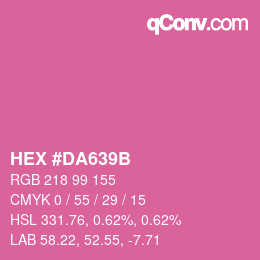 Color code: HEX #DA639B | qconv.com