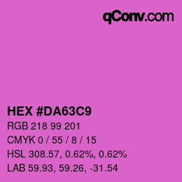 Color code: HEX #DA63C9 | qconv.com