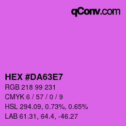 Farbcode: HEX #DA63E7 | qconv.com