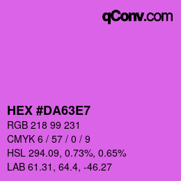 Color code: HEX #DA63E7 | qconv.com