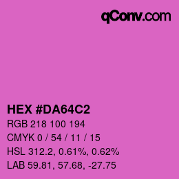 颜色代码: HEX #DA64C2 | qconv.com