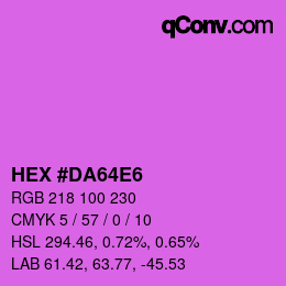 カラーコード: HEX #DA64E6 | qconv.com