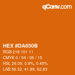 颜色代码: HEX #DA650B | qconv.com