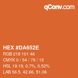 Color code: HEX #DA652E | qconv.com