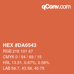 Color code: HEX #DA6543 | qconv.com