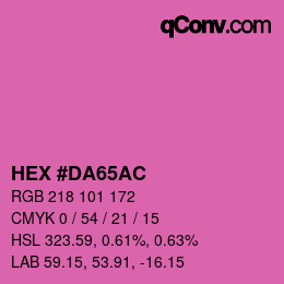 Color code: HEX #DA65AC | qconv.com