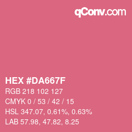Color code: HEX #DA667F | qconv.com