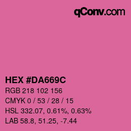Color code: HEX #DA669C | qconv.com