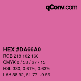 カラーコード: HEX #DA66A0 | qconv.com