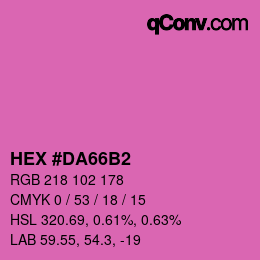 カラーコード: HEX #DA66B2 | qconv.com