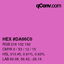 カラーコード: HEX #DA66C0 | qconv.com