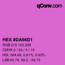 Color code: HEX #DA66D1 | qconv.com