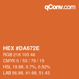 Color code: HEX #DA672E | qconv.com
