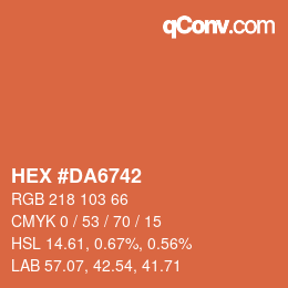 Color code: HEX #DA6742 | qconv.com