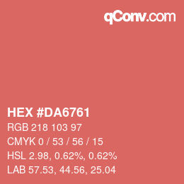 Color code: HEX #DA6761 | qconv.com