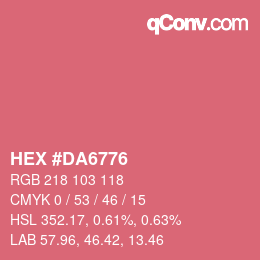 Color code: HEX #DA6776 | qconv.com