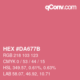 Color code: HEX #DA677B | qconv.com
