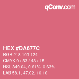 Color code: HEX #DA677C | qconv.com