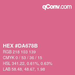 Color code: HEX #DA678B | qconv.com