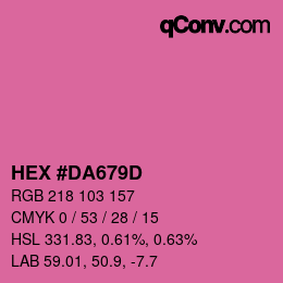 カラーコード: HEX #DA679D | qconv.com