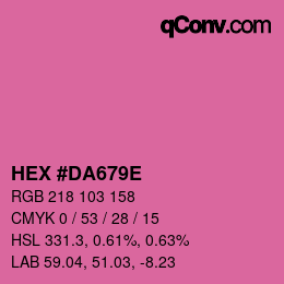 Color code: HEX #DA679E | qconv.com