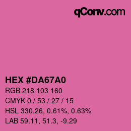カラーコード: HEX #DA67A0 | qconv.com