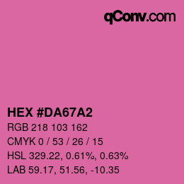 カラーコード: HEX #DA67A2 | qconv.com