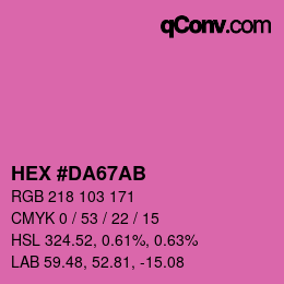 Color code: HEX #DA67AB | qconv.com