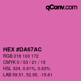 Color code: HEX #DA67AC | qconv.com