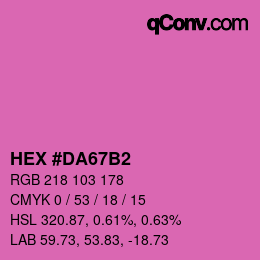 Color code: HEX #DA67B2 | qconv.com