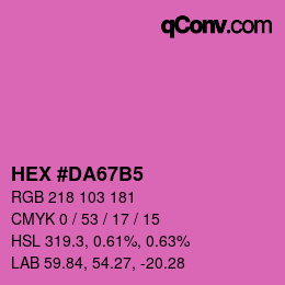 Color code: HEX #DA67B5 | qconv.com