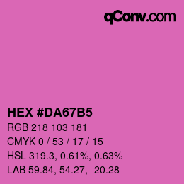カラーコード: HEX #DA67B5 | qconv.com