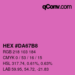 カラーコード: HEX #DA67B8 | qconv.com