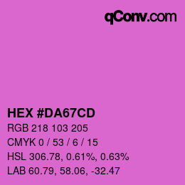 Color code: HEX #DA67CD | qconv.com
