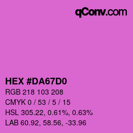 カラーコード: HEX #DA67D0 | qconv.com