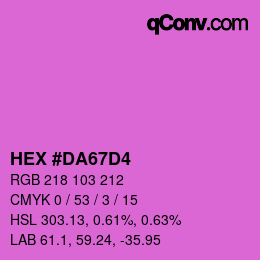 Color code: HEX #DA67D4 | qconv.com